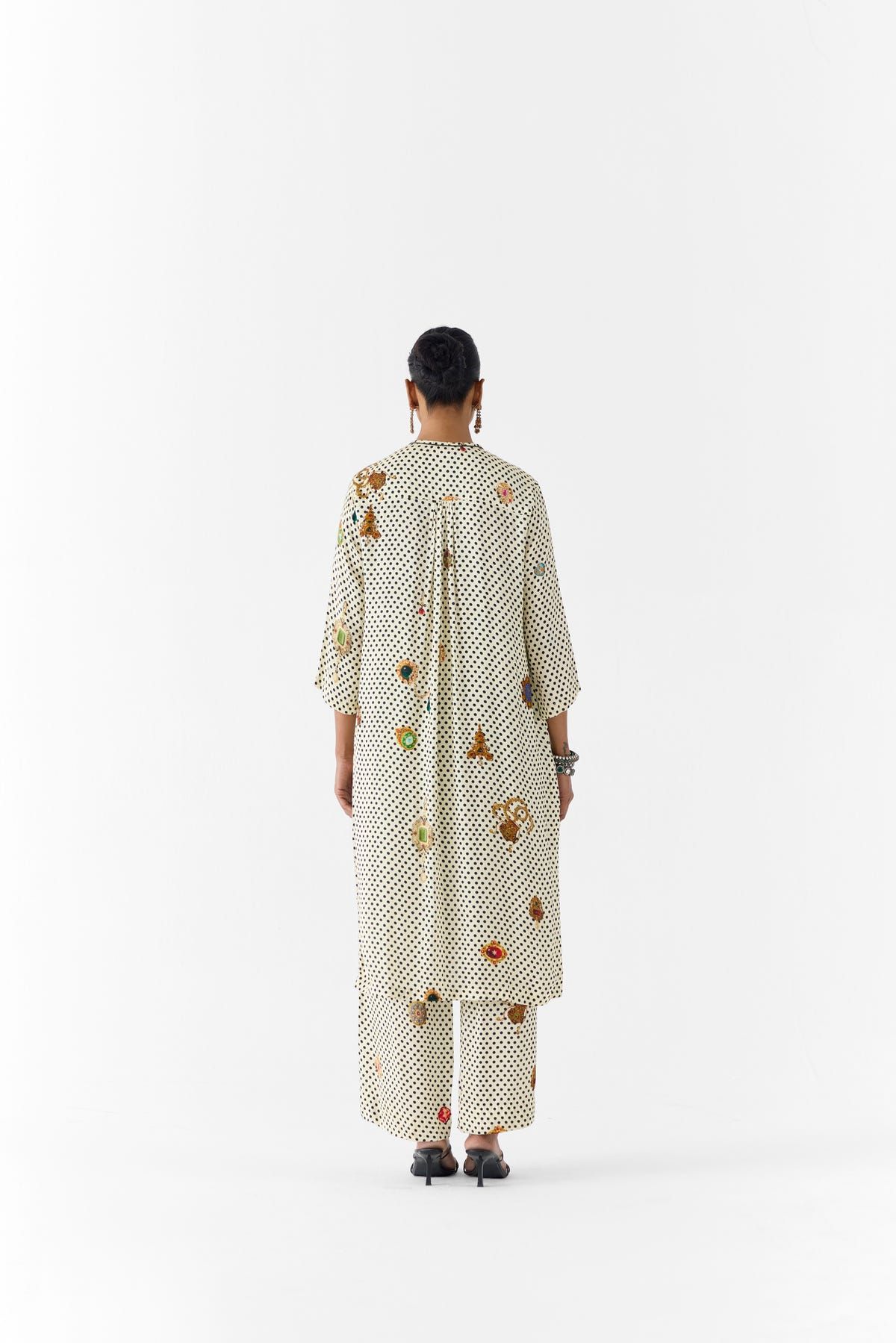 PEARL POLKA DOT STRAIGHT KURTA & PANTS - image 4