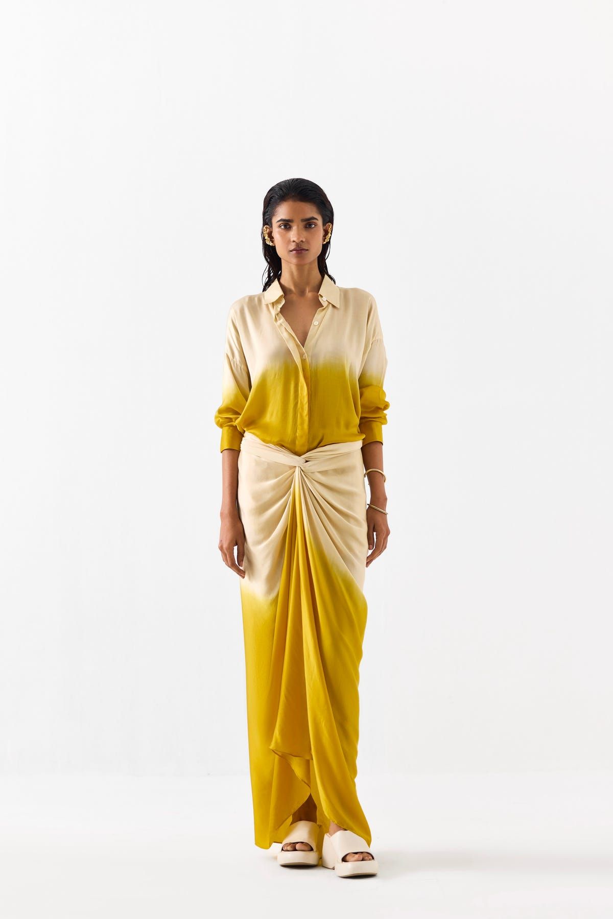 DAWN SHIRT DRAPED DRESS - image 1