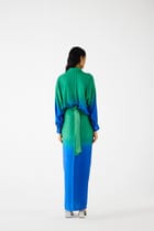 EMERALD DRAPED SHIRT DRESS view 3