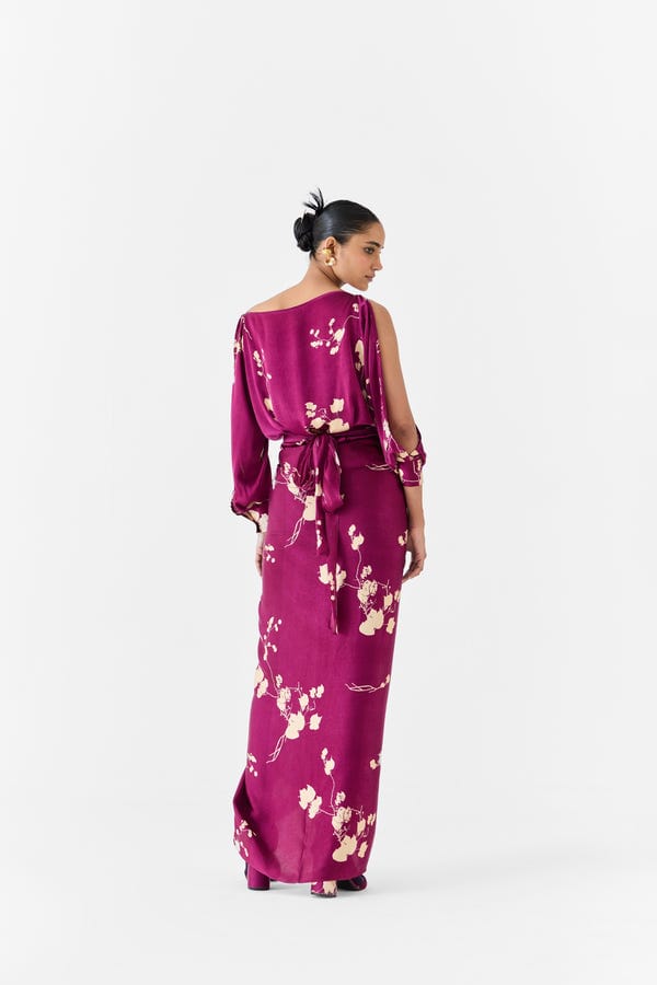 Studio Rigu — Plum Shirt Draped  Dress