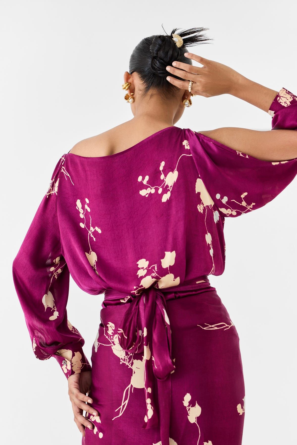 Plum Shirt Draped  Dress - image 3