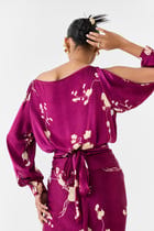 Plum Shirt Draped  Dress view 3