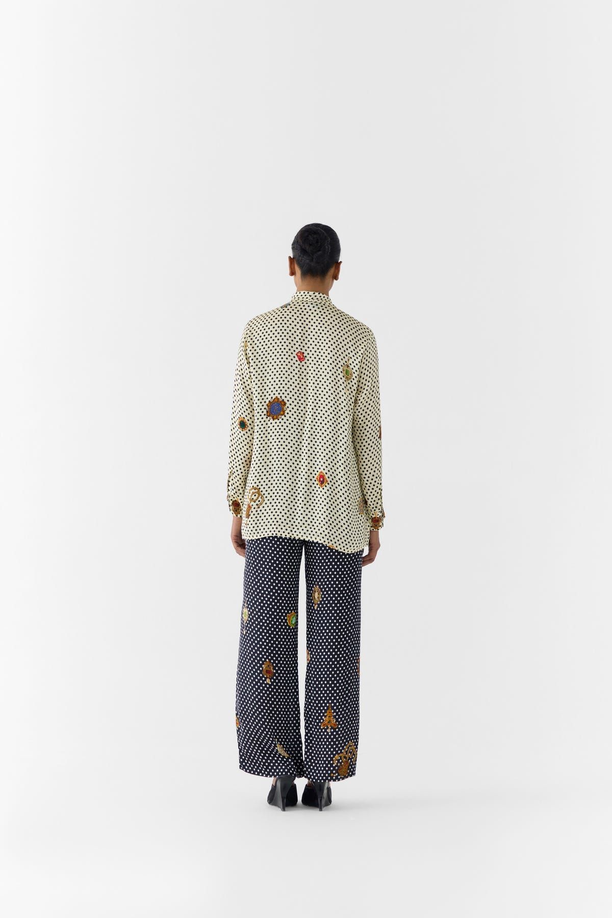 PEARL POLKA DOT KNOT SHIRT & ONYX POLKA PANTS - image 3