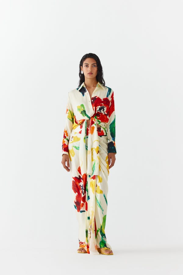 Studio Rigu — MONET KNOT SHIRT & DRAPED SKIRT CO-ORD