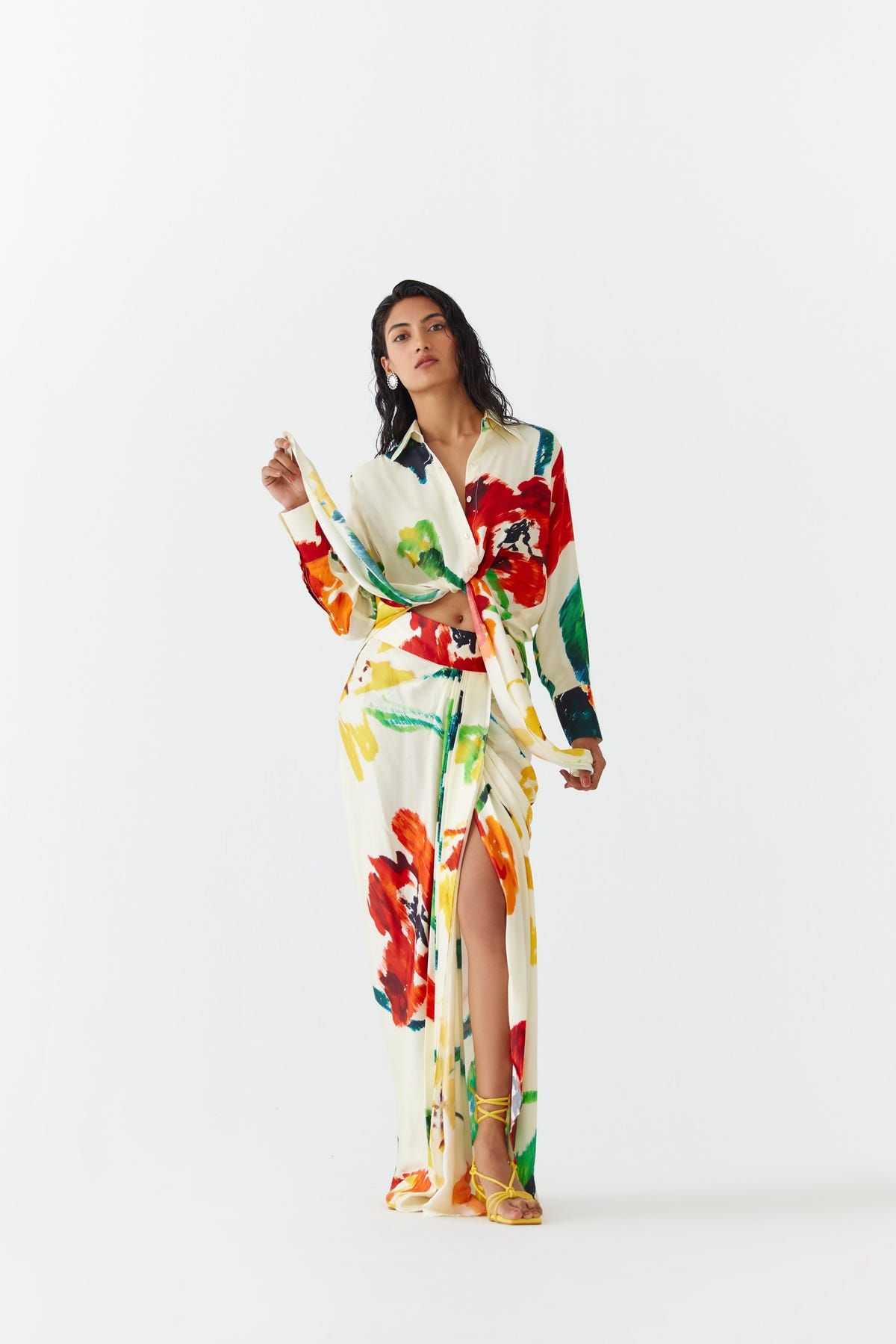 MONET KNOT SHIRT & DRAPED SKIRT CO-ORD - image 2