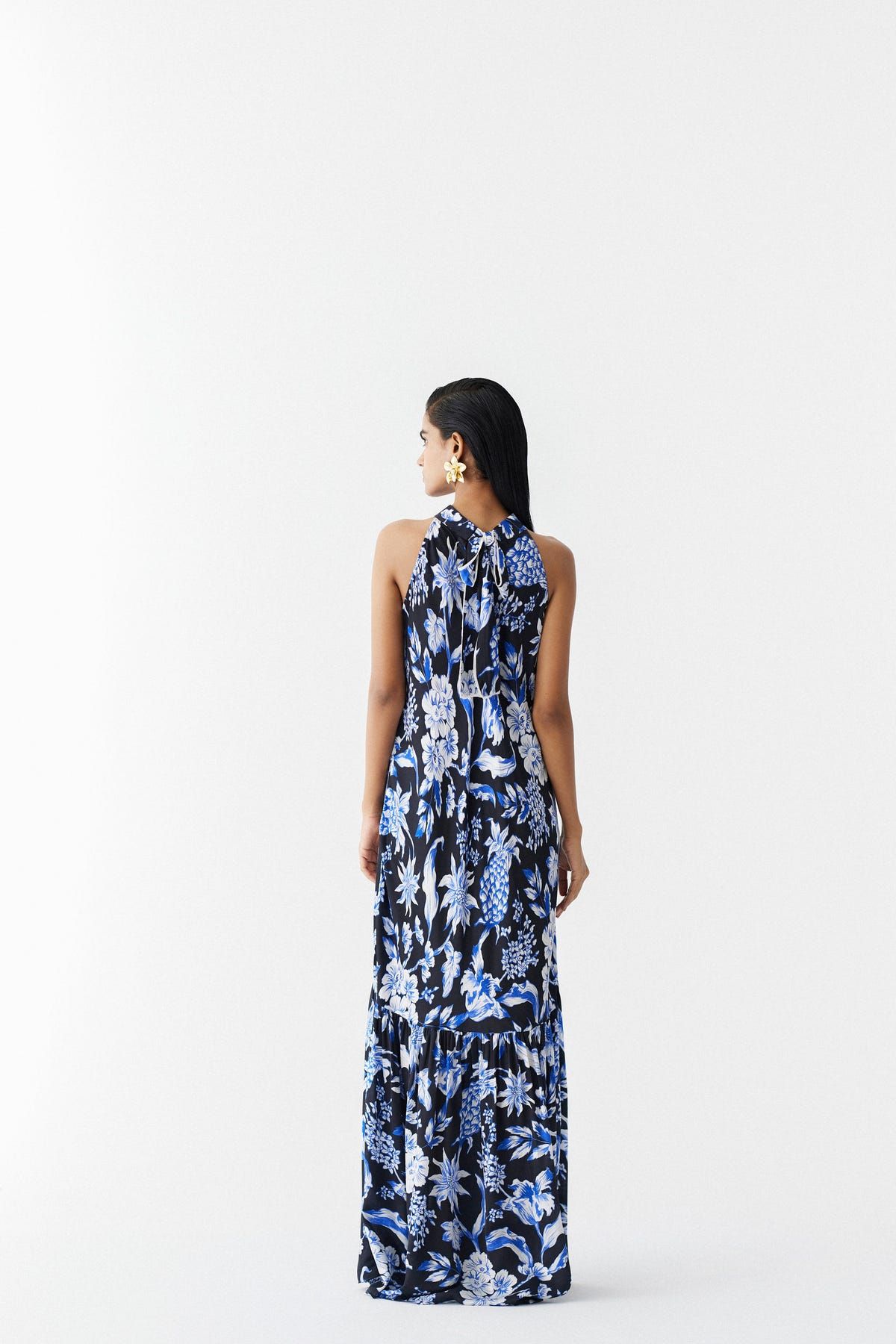 BLACK PINEAPPLE HALTER DRESS - image 2