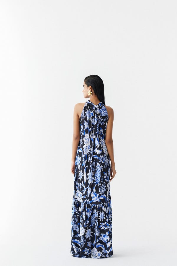 Studio Rigu — BLACK PINEAPPLE HALTER DRESS