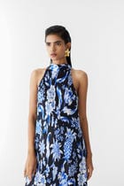 BLACK PINEAPPLE HALTER DRESS view 3