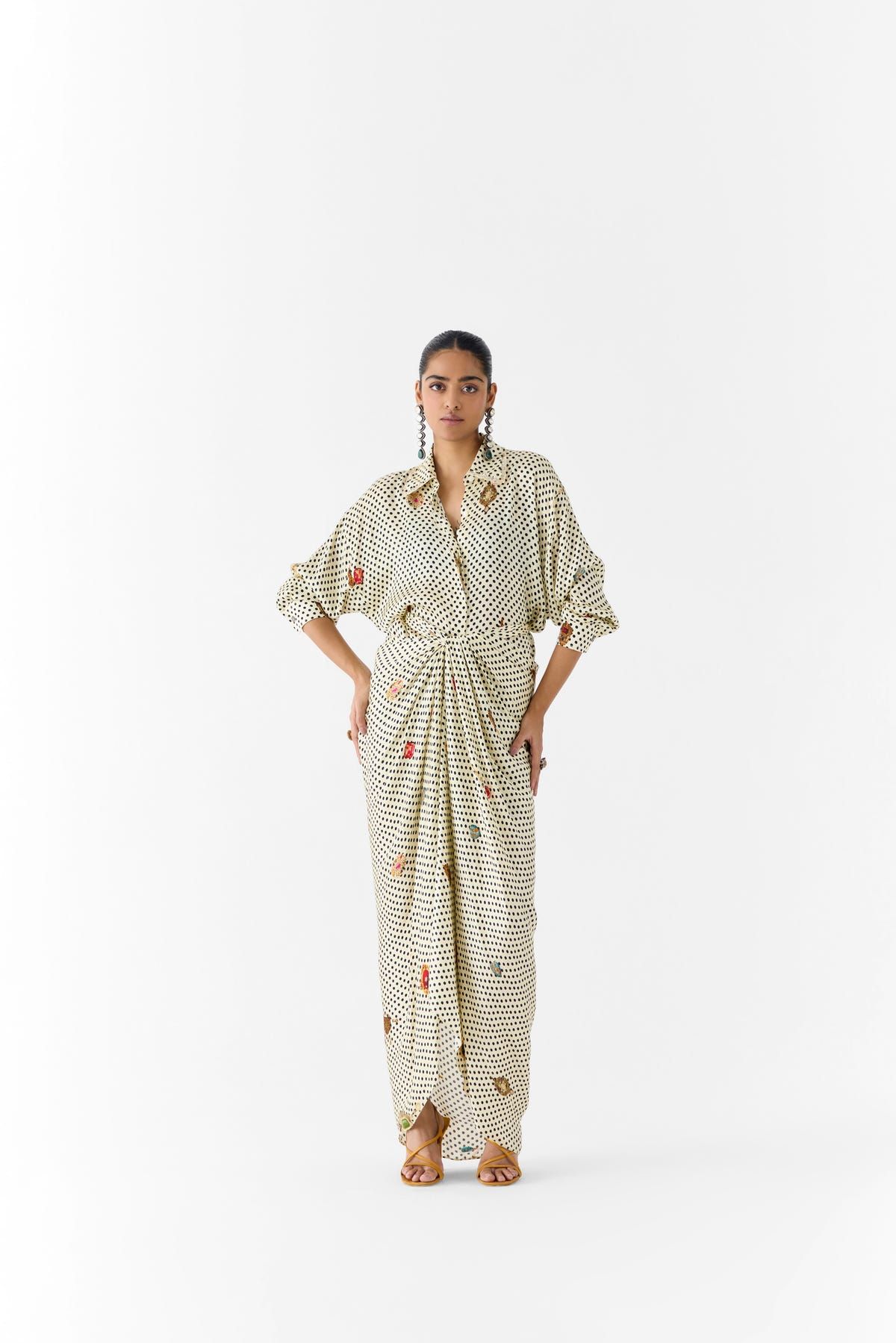 PEARL POLKA DOT SHIRT DRESS - image 1
