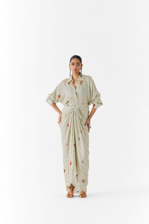 Studio Rigu — PEARL POLKA DOT SHIRT DRESS