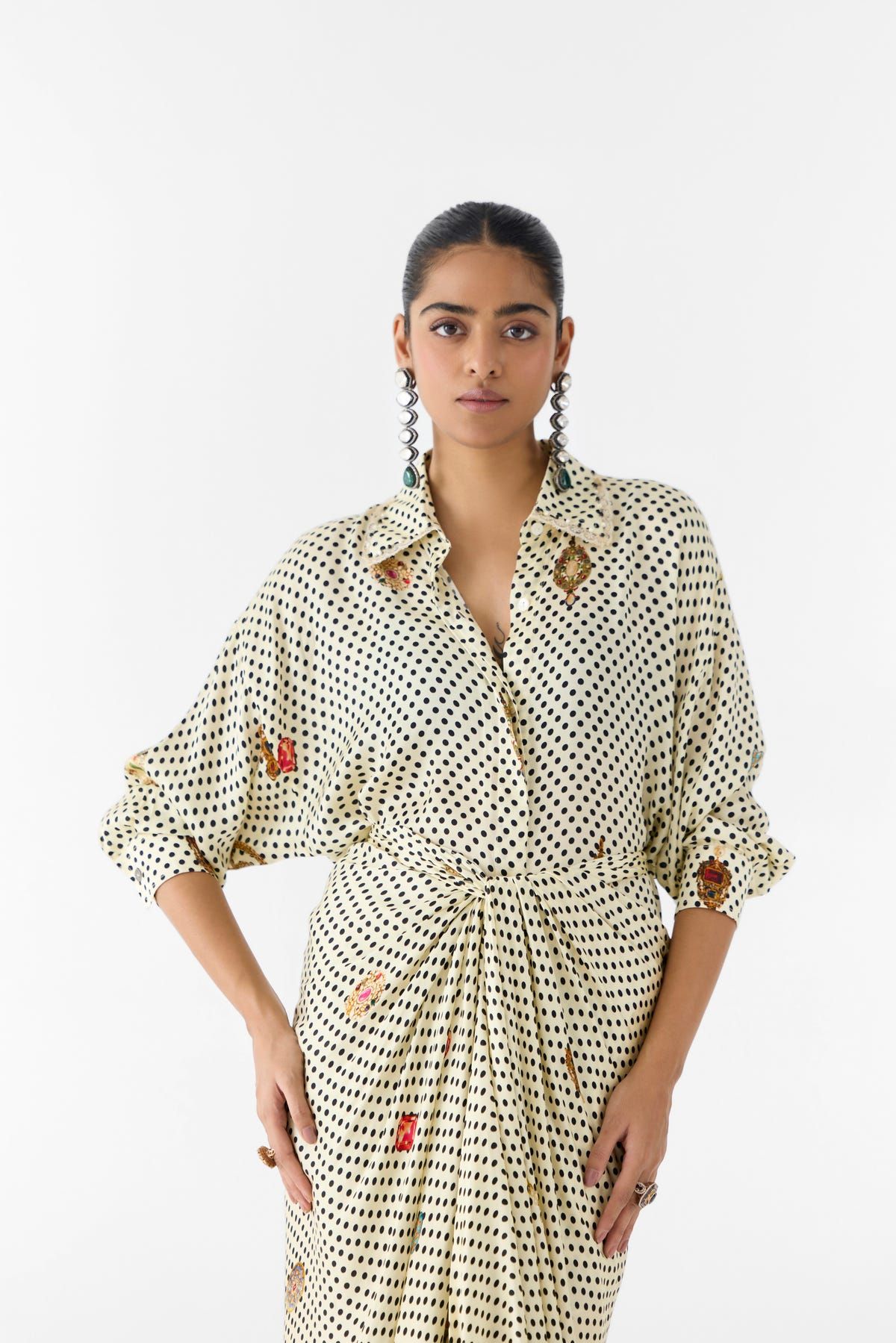 PEARL POLKA DOT SHIRT DRESS - image 3