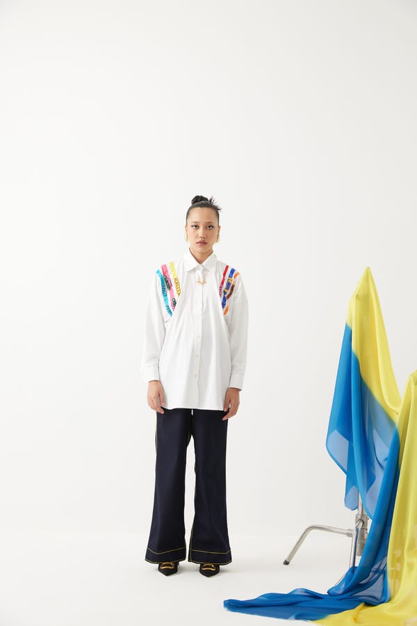 Studio Rigu — Embroidered Poplin Box Shirt