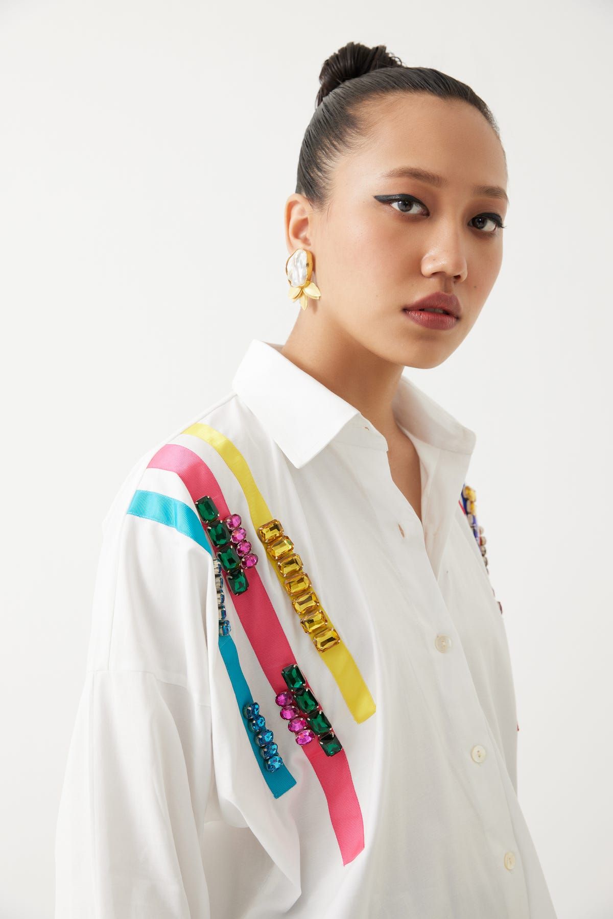 Embroidered Poplin Box Shirt - image 2
