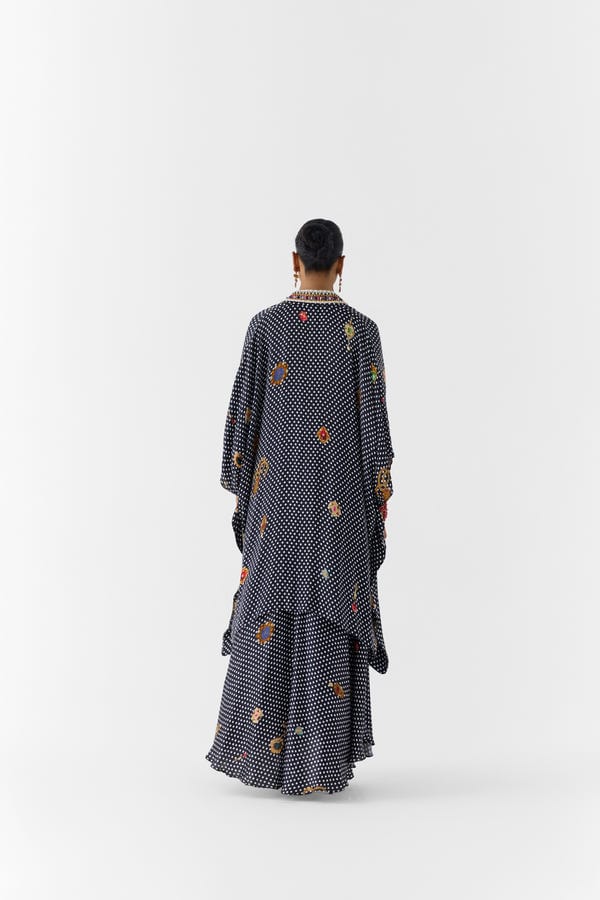 Studio Rigu — ONYX POLKA DOT STRAPPY DRESS & CAPE