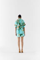 BLUE BLOSSOM RUCHING SHIRT & SHORTS view 3