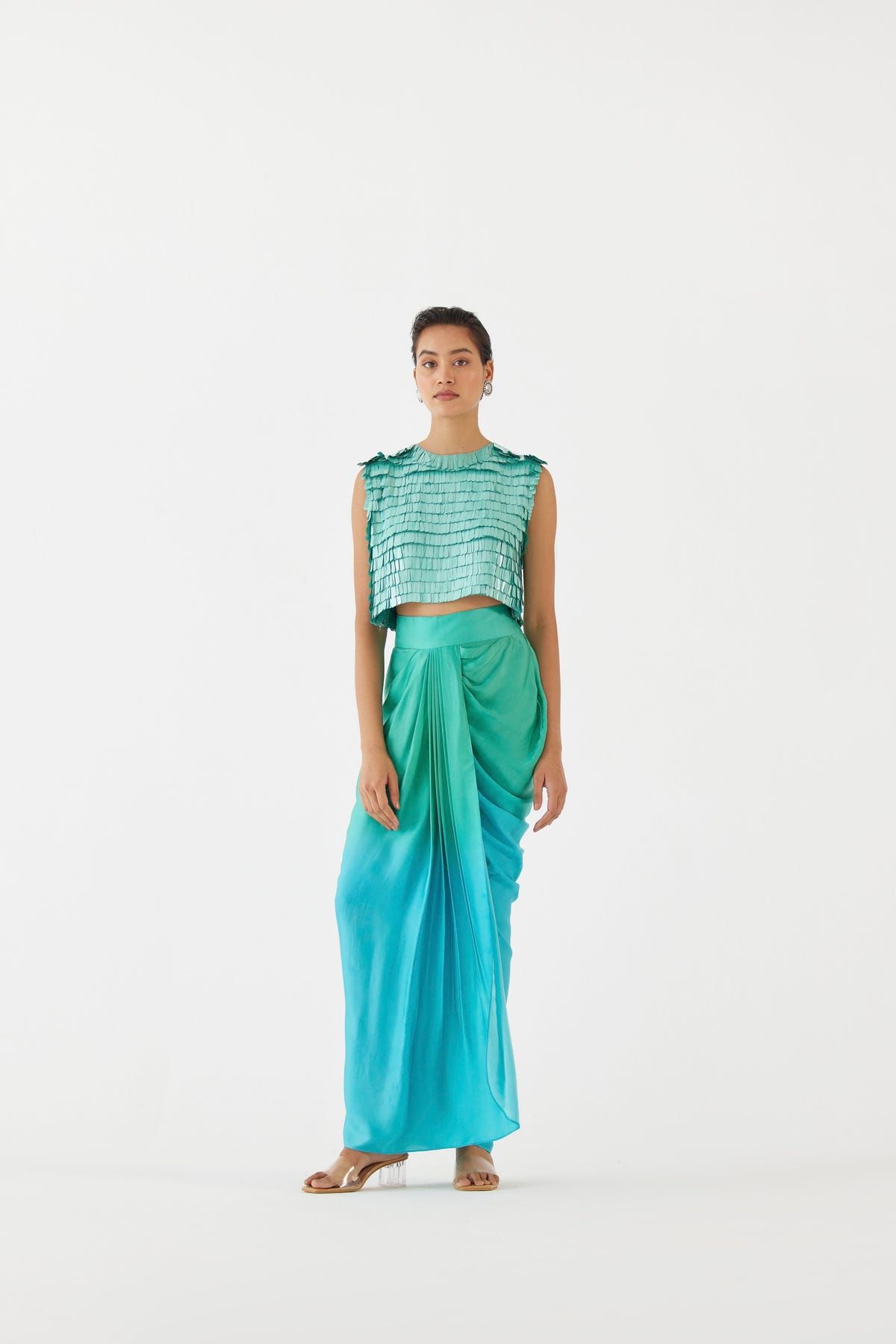 CASPIAN BLOUSE &  DRAPED SKIRT - image 1
