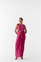 SCRALET SEQUIN BLOUSE & DRAPE SKIRT view 1