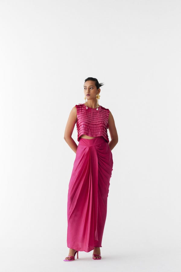 Studio Rigu — SCRALET SEQUIN BLOUSE & DRAPE SKIRT