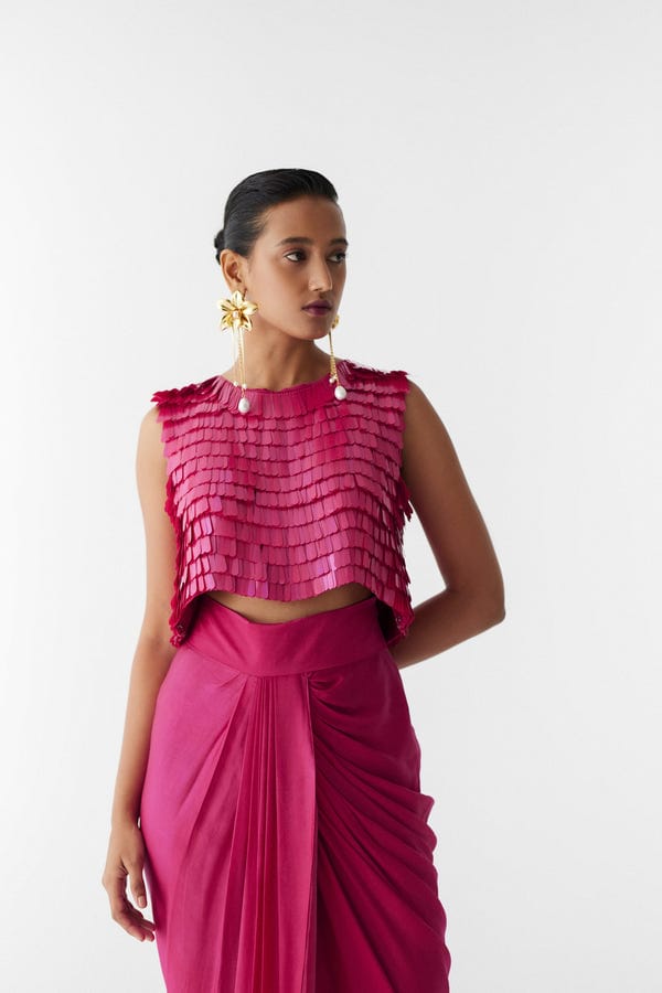 Studio Rigu — SCRALET SEQUIN BLOUSE & DRAPE SKIRT
