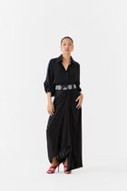 BLACK TULIP BATWING SHIRT & SKIRT CO-ORD view 2