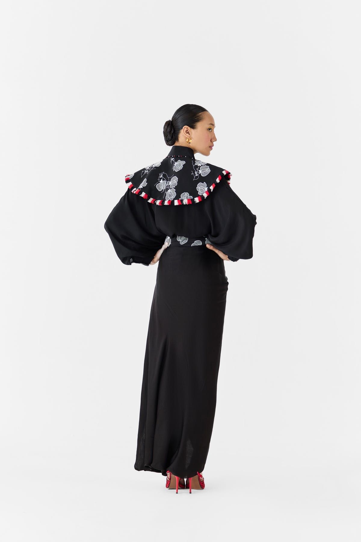 BLACK TULIP BATWING SHIRT & SKIRT CO-ORD - image 5