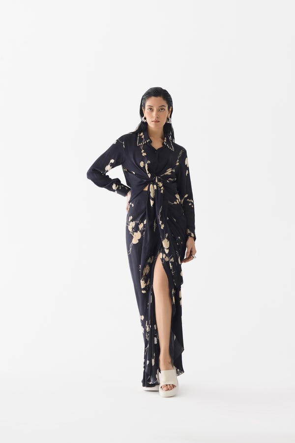 Studio Rigu — BLACK SAKURA CROP TOP & SKIRT