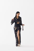 BLACK SAKURA CROP TOP & SKIRT view 2