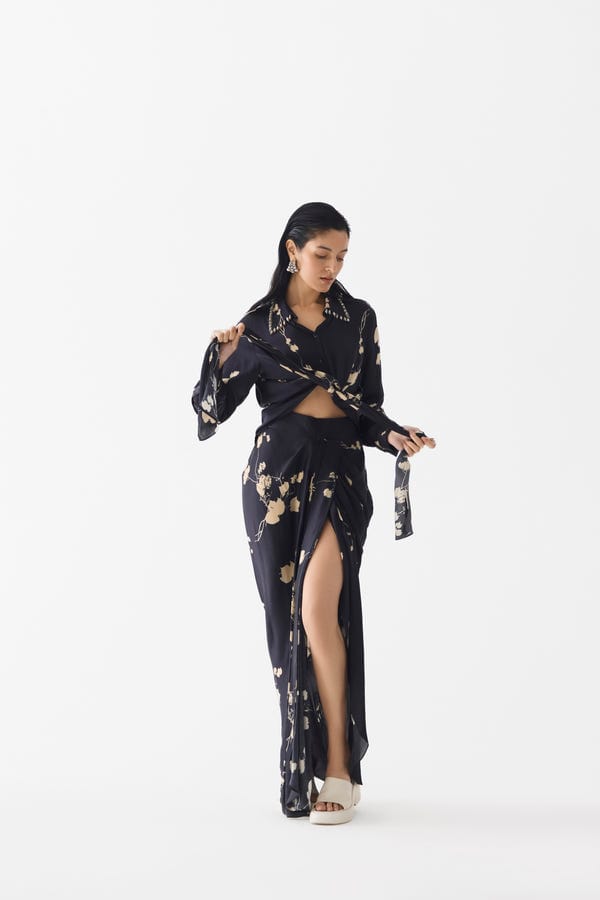 Studio Rigu — BLACK SAKURA CROP TOP & SKIRT