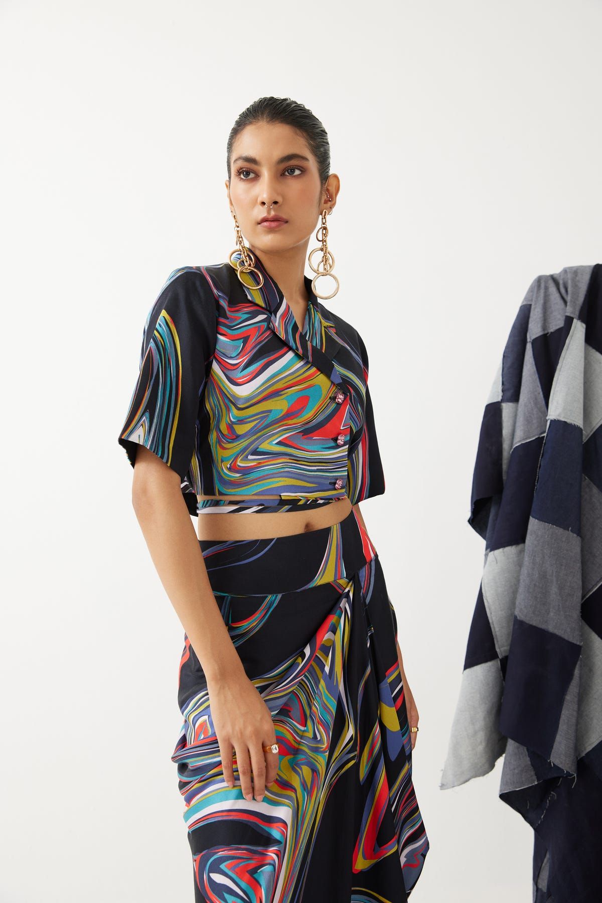 Galaxy Crop Top & Draped Skirt Co-ord - image 2