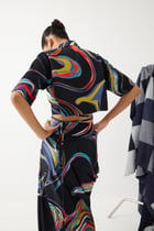 Galaxy Crop Top & Draped Skirt Co-ord view 3