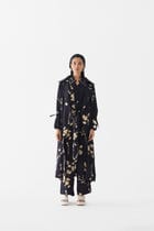 BLACK SAKURA TRENCH COAT view 1