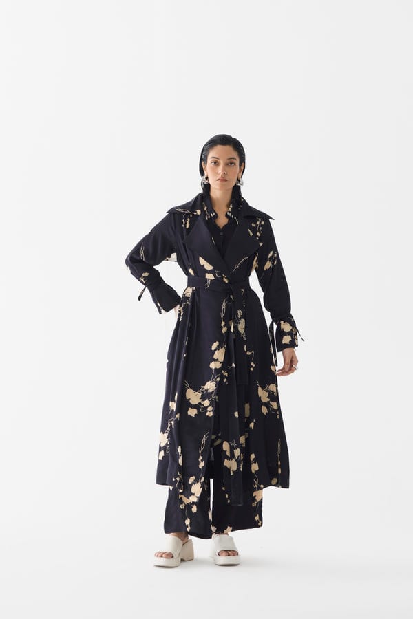 Studio Rigu — BLACK SAKURA TRENCH COAT