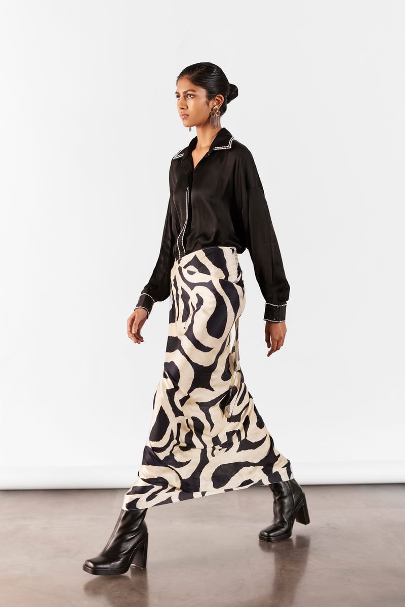 CHESTNUT SHIRT DRAPED DRESS