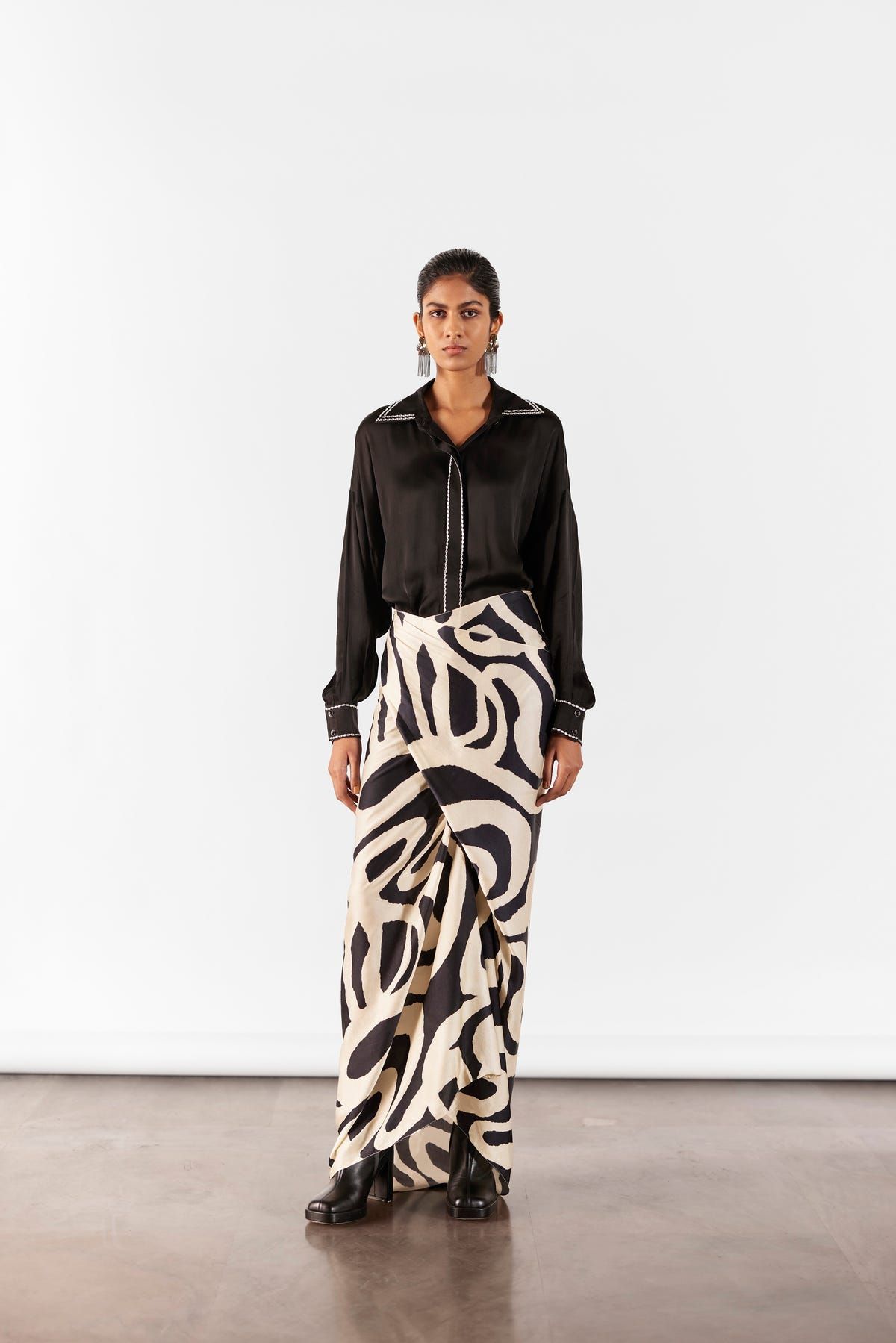 CHESTNUT SHIRT DRAPED DRESS - image 2