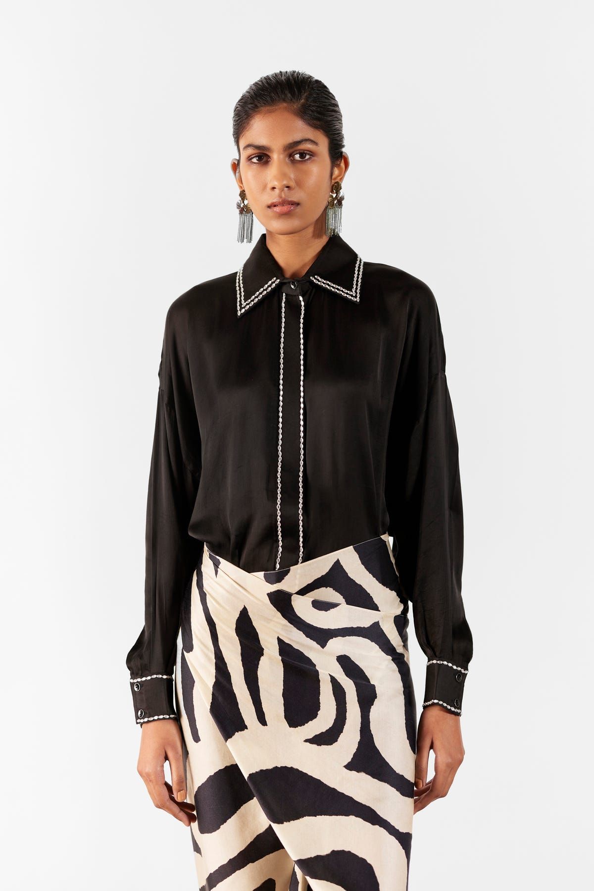CHESTNUT SHIRT DRAPED DRESS - image 3