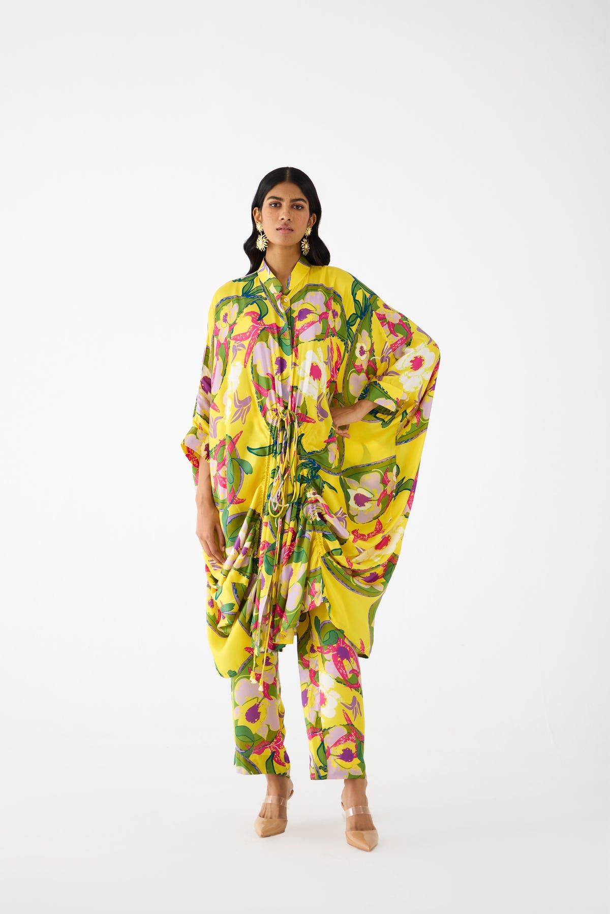 PAISLEY DRAWSTRING KIMONO AND PANTS CO-ORD - image 1