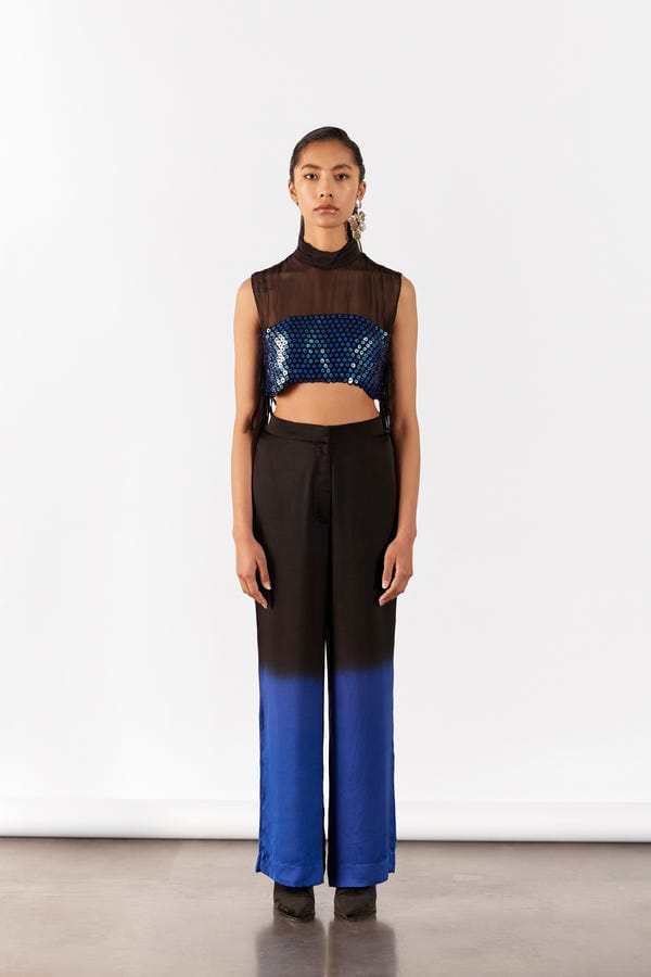 Studio Rigu — FIREFLY TOP WITH BLUE/BLACK OMBRE PANTS