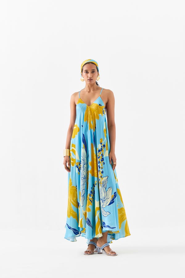 Studio Rigu — WHITE ROSE STRAPPY DRESS