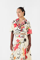 RED CRANE BLAZER & DRAPED SKIRT CO-ORD view 2