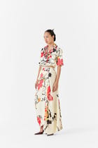 RED CRANE BLAZER & DRAPED SKIRT CO-ORD view 4