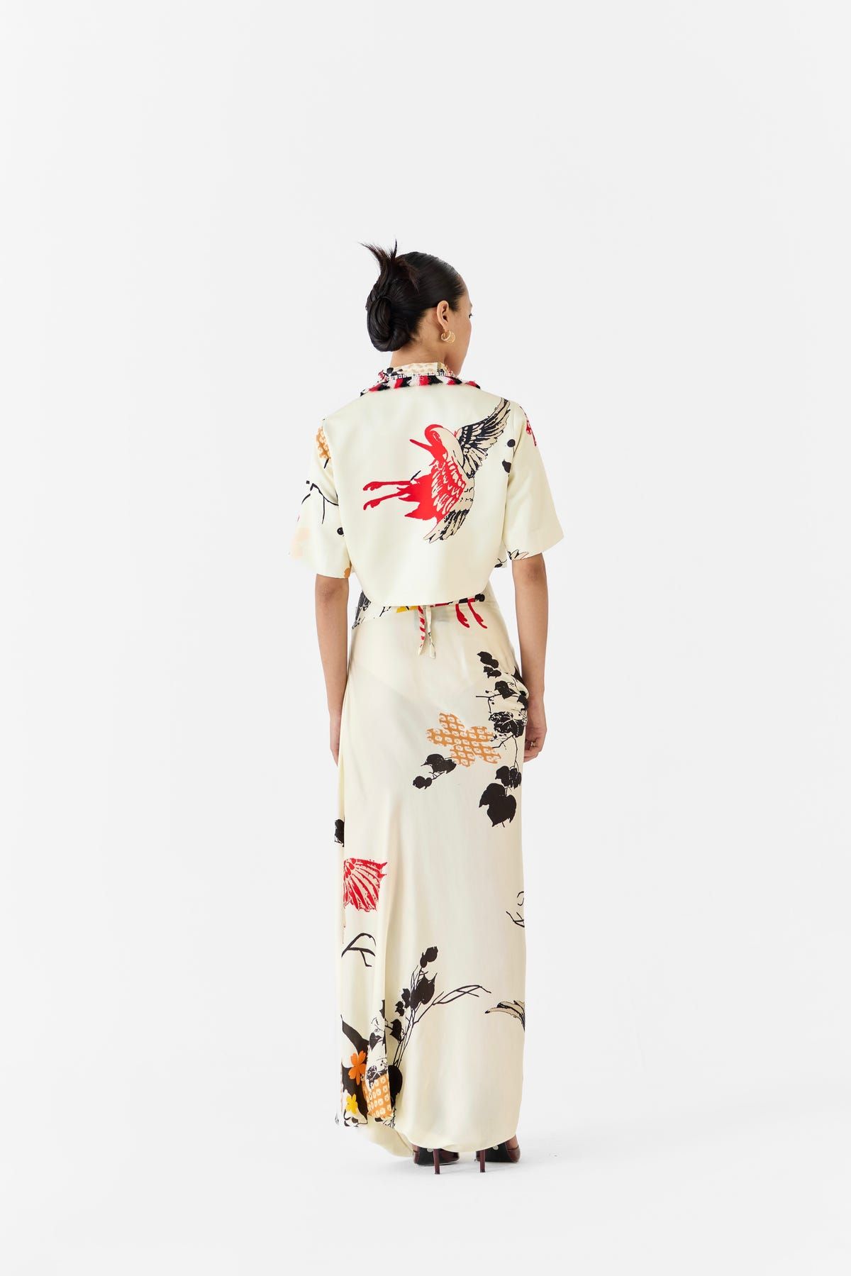 RED CRANE BLAZER & DRAPED SKIRT CO-ORD - image 5