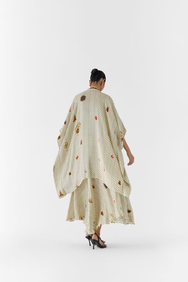 Studio Rigu — PEARL POLKA DOT STRAPPY DRESS & CAPE