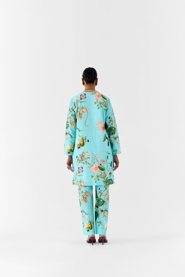 Studio Rigu — BLUE BLOSSOM STONEWORK KURTA & PANTS