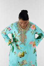 BLUE BLOSSOM STONEWORK KURTA & PANTS view 3