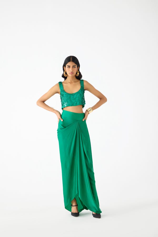 Studio Rigu — EMERALD SEQUIN BLOUSE