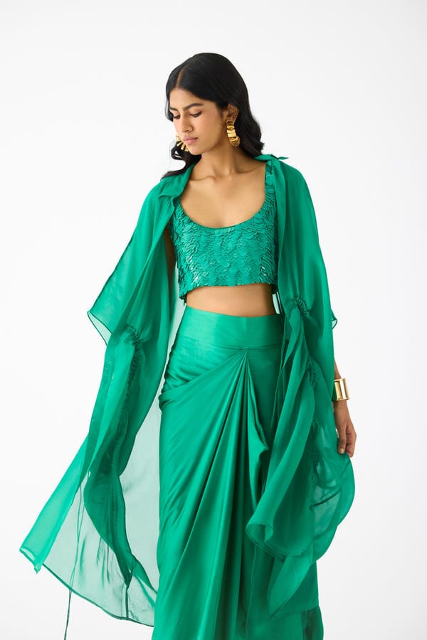Studio Rigu — EMERALD SEQUIN BLOUSE