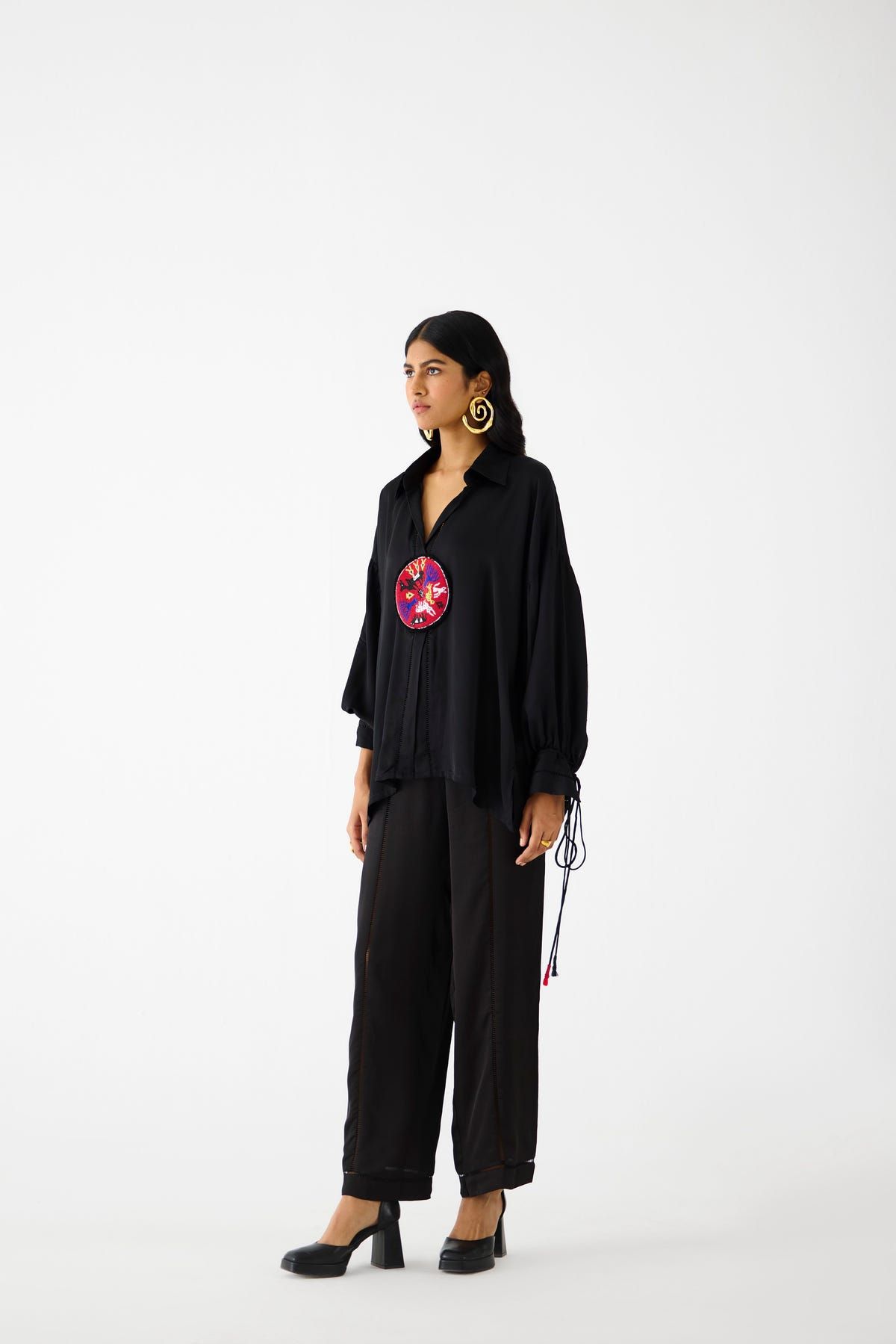 ZULU LINEN BLACK SHIRT & TROUSERS CO-ORD - image 3
