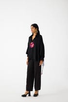 ZULU LINEN BLACK SHIRT & TROUSERS CO-ORD view 3