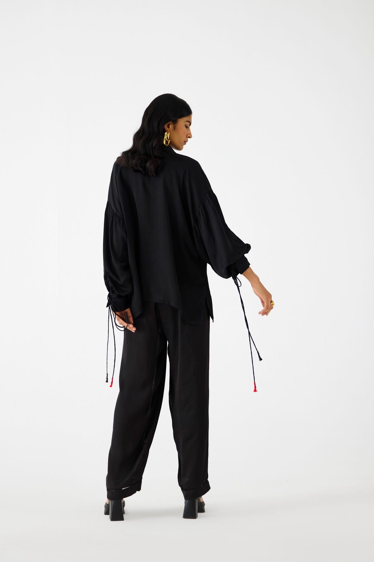 ZULU LINEN BLACK SHIRT & TROUSERS CO-ORD - image 4