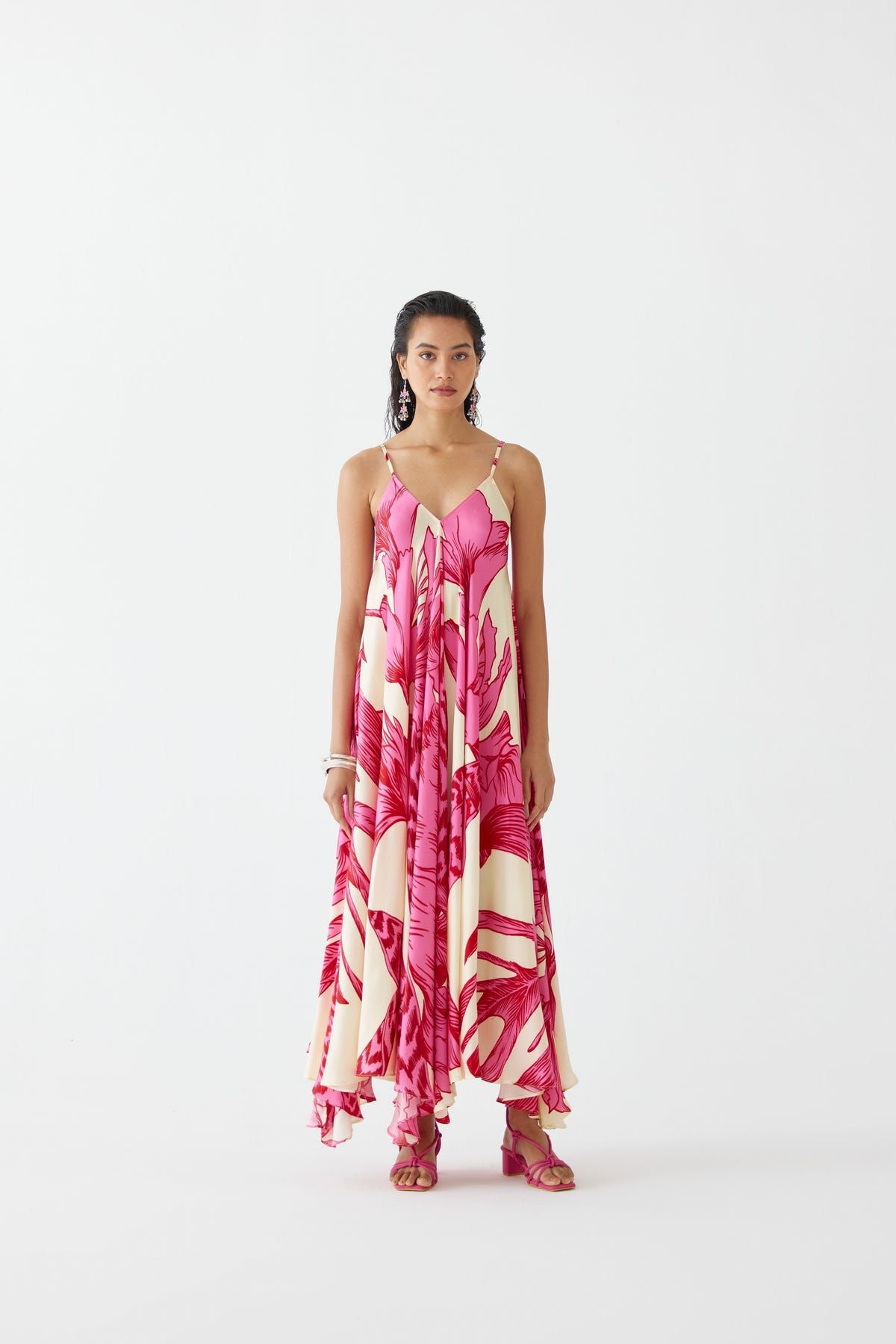PINK APHRODITE STRAPPY DRESS - image 1